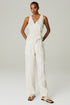 CALCA LINHO BICOLOR BEGE/BRANCO